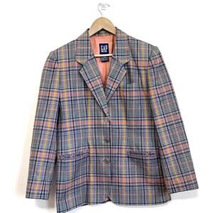 Vintage GAP Womens Preppy Sport Jacket Size M‎ Plaid Academia Ivy League Blazer